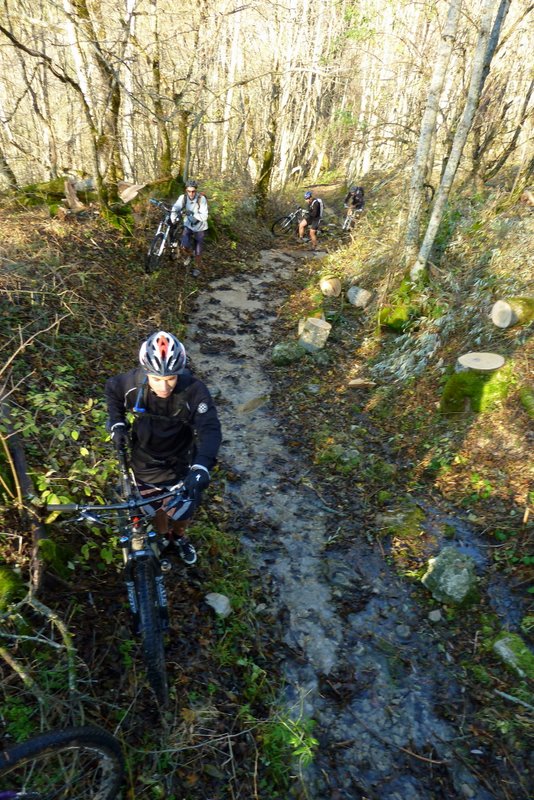 #2 Arrivée à Chauplane : Le ruisseau a envahit le chemin Arrivée à Chauplane : Le ruisseau a envahit le chemin