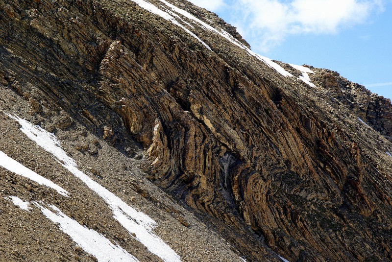 Sous la Grande Epervière : magnifiques plissements de terrain