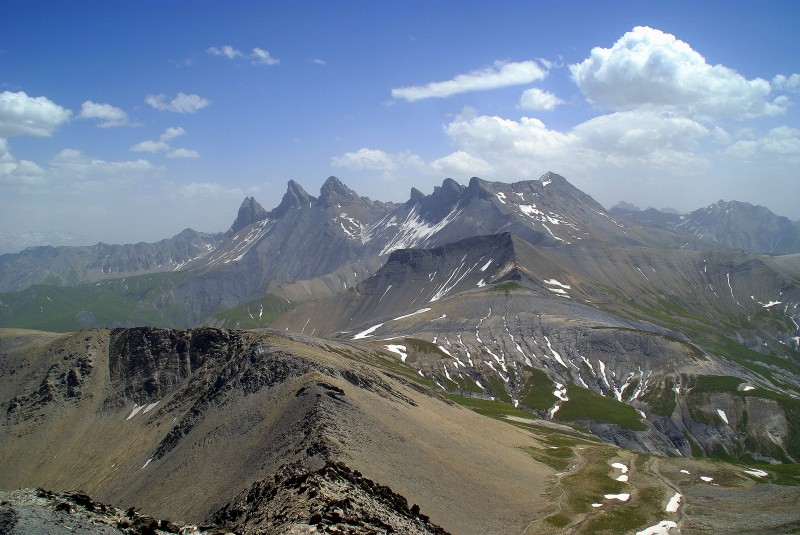 #7 Vue E : Aiguilles d Vue E : Aiguilles d'Arves, de la Saussaz, et Goléon (ça fait quand même plus sérieux sans saucisson).
