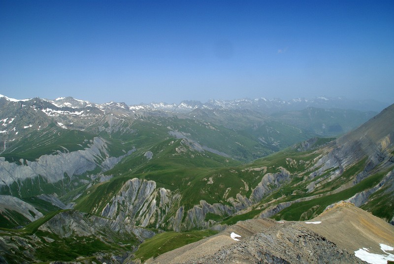 #10 Vue NW : Col des Prés Nouveaux, Grandes Rousses, Belledonne. Vue NW : Col des Prés Nouveaux, Grandes Rousses, Belledonne.