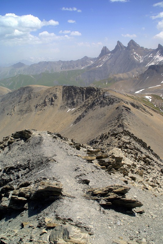 #11 Vue NE : Crête de la Cime de la Recoude, moyennement roulante, à vue de nez... Vue NE : Crête de la Cime de la Recoude, moyennement roulante, à vue de nez...