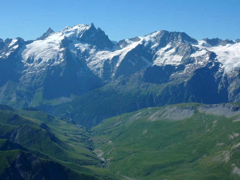 #8 Pic du Mas de la Grave : Du sommet vers la Meije (omniprésente). Pic du Mas de la Grave : Du sommet vers la Meije (omniprésente).