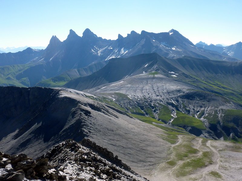 #9 Pic du Mas de la Grave : Du sommet vers les Aiguilles d Pic du Mas de la Grave : Du sommet vers les Aiguilles d'Arves