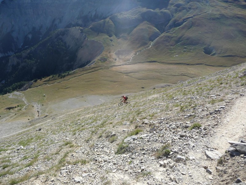 Mont Thabor : Eric dans la descente de l'Aiguille Rouge.