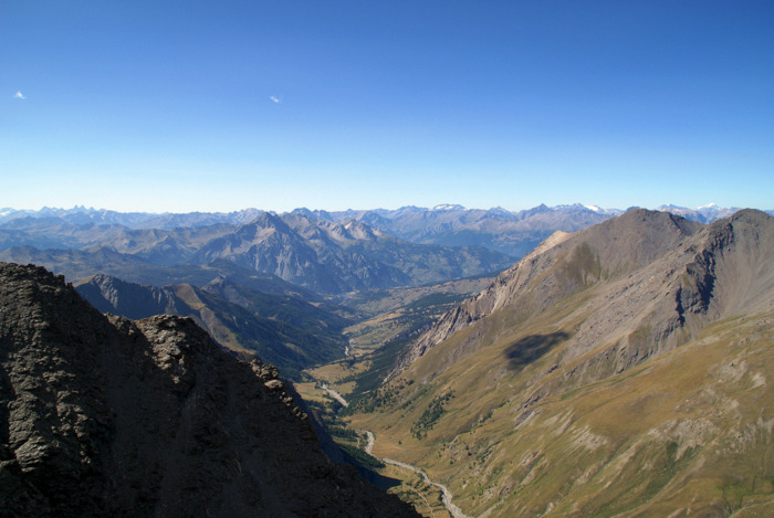 Nord : Cesana Torinese, Chaberton, Thabor, Vanoise, Mont Blanc.