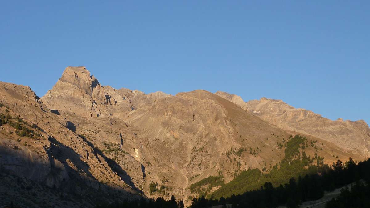 Brec de Chambeyron : la veille, au coucher du soleil