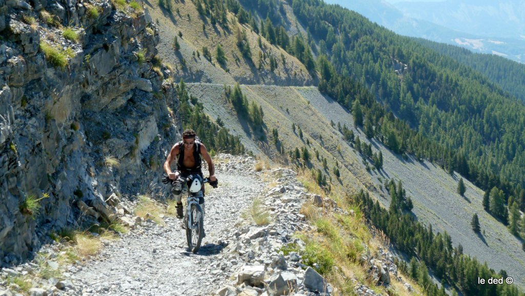 Piste militaire de Dormillouse : Gilles dans l'effort