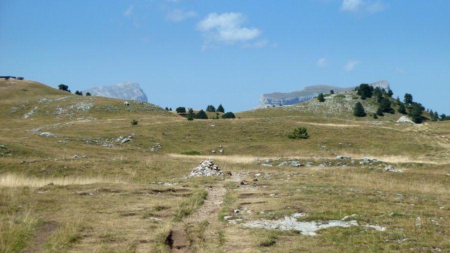 Milieux plateaux : Début de la réserve naturelle avec un bout de Grand Veymont et Mont Aiguille