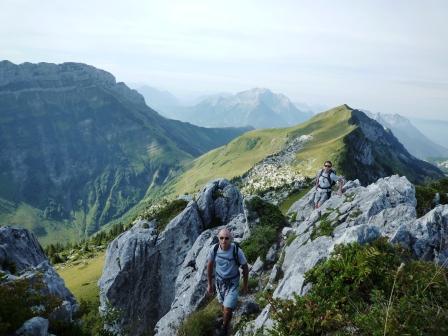 Pointe de Puvat : De gauche à droite : Lachat, Tournette et Québlette.