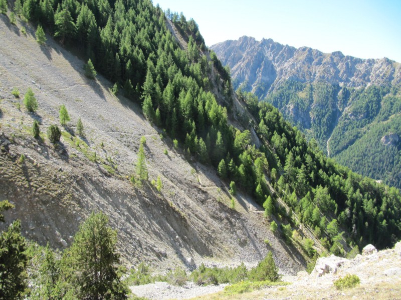 #4 une partie du sentier : là , ça va ..avec la crete de Vars en arrière plan . une partie du sentier : là , ça va ..avec la crete de Vars en arrière plan .