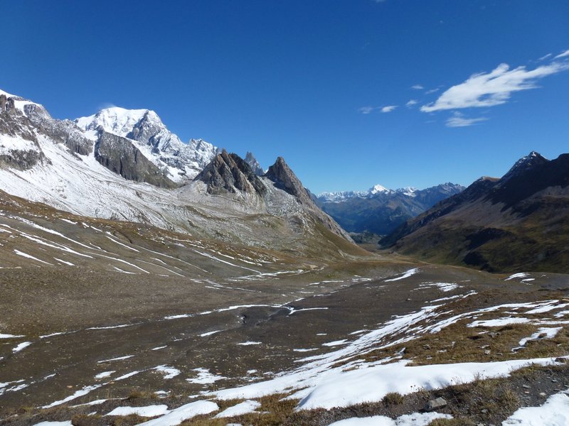 Col de la Seigne : Le Val Vény depuis le col de la Seigne