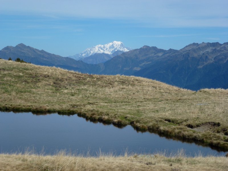 Col de l'Arbaretan : Lac des Grenouilles et Mt Blanc