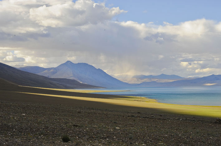 #6 Tso Moriri : 8ème étape : Extrémité sud du lac Tso Moriri. Tso Moriri : 8ème étape : Extrémité sud du lac Tso Moriri.