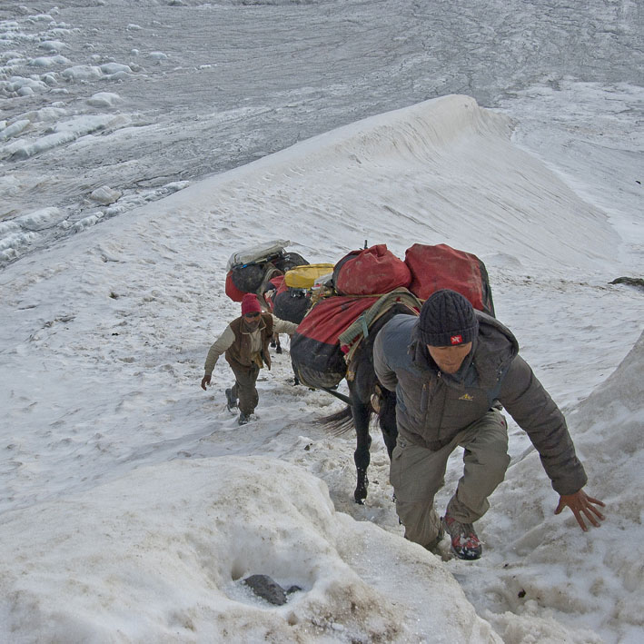 Parang La : 12ème étape : Les derniers mètres raides sous le col.