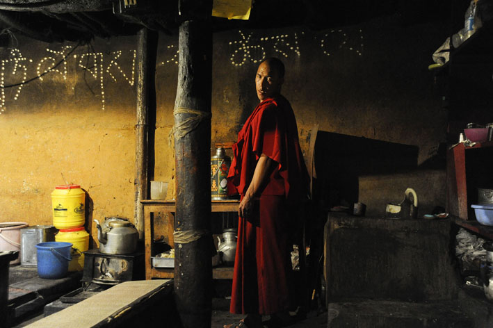 Spiti : 13ème étape : Moine du monastère de Kye;