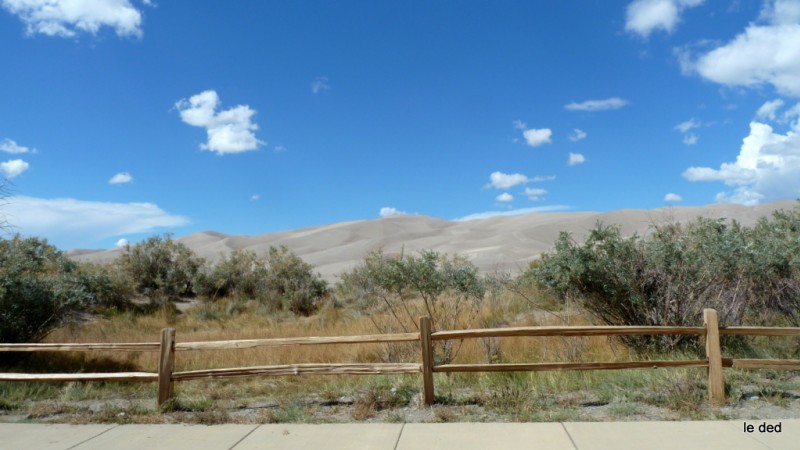 Great Sand dunes NP : Vue depuis le Center Park de Great Dunes Sand