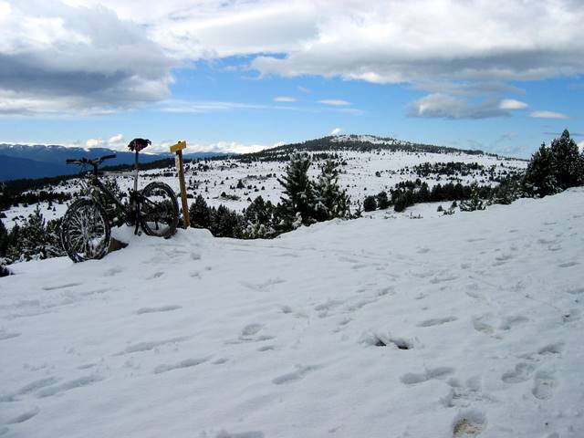 Vue sur le sommet : On s'est trompé de saison, il faut qu'on repasse sur skitour ;-)