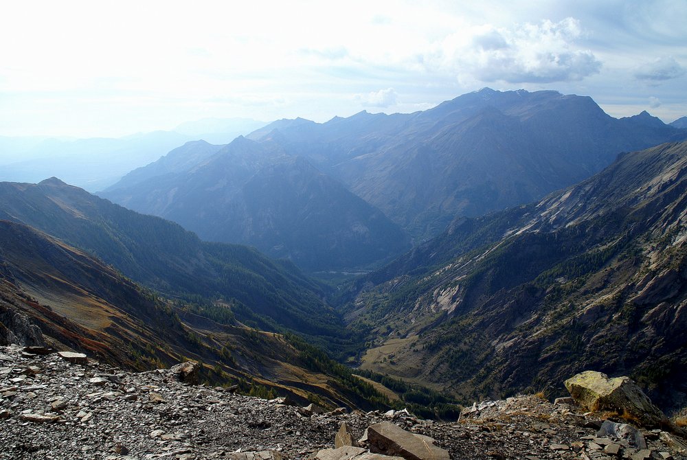 Vue O du Drouvet : le Vallon de Méollion que nous descendrons jusqu'en bas