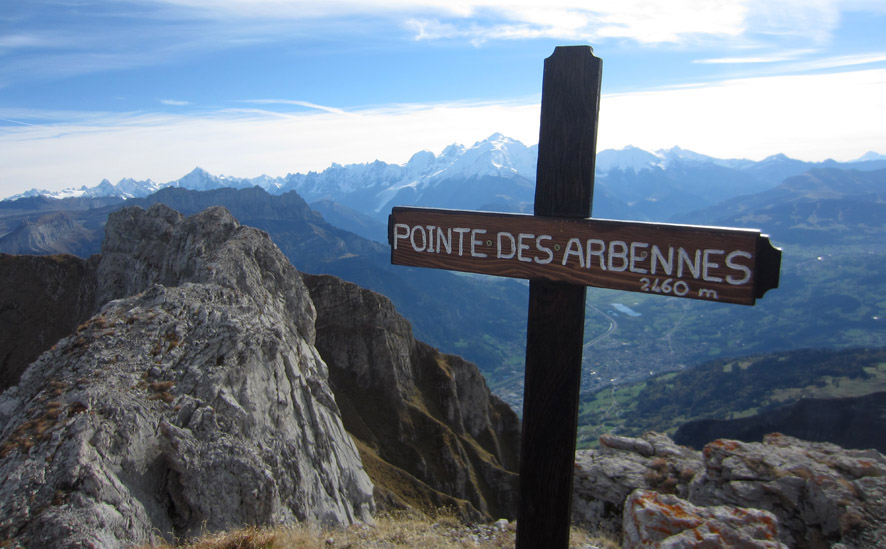 Au sommet : Vallée de Sallanches et Mt Blanc tout bien plâtré