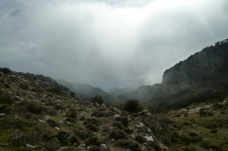 Col du Berceau : mais la descente se fera dans un brouillard ondulant..