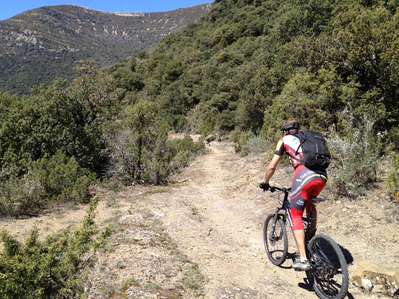 En direction de Sescun : Sentier dans l'ensemble assez roulant