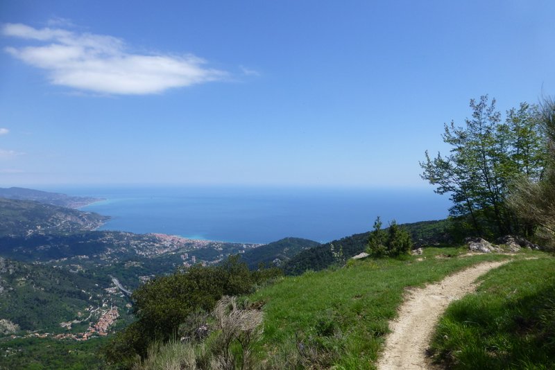 Sentier du flanc Est : Il n'est pas toujours aussi lisse (hélas).
Menton en fond d'écran