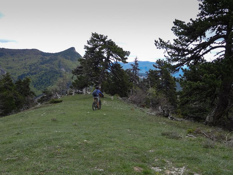 Les Près : Nous redescendons sur un petit chemin sympa au début