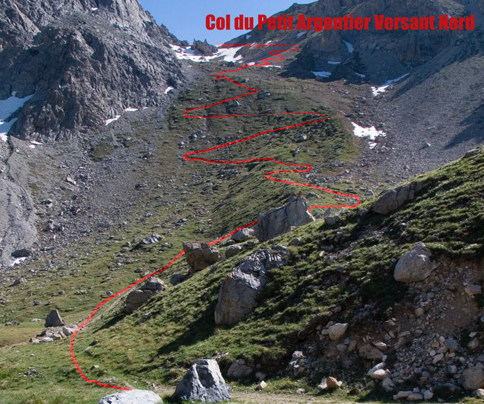 Versant Nord du col du Petit Argentier