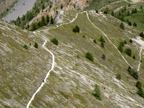 Le sentier entre la Crête des Chambrettes et le Col Fromage