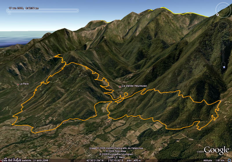 Itinéraire vu de Google Earth !