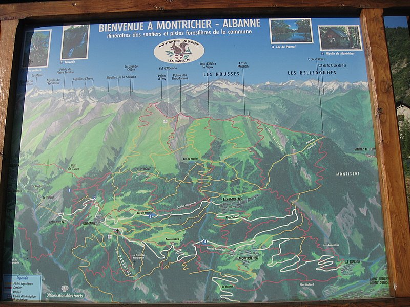 Carte des sentiers et des pistes des Karellis