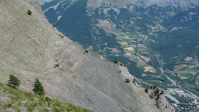 Début de la traversée dans les barres