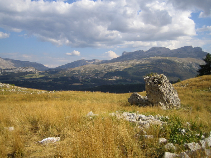 Vu sur la montagne d'Aurouze au dessus de la cabane du Chourum Camarguier