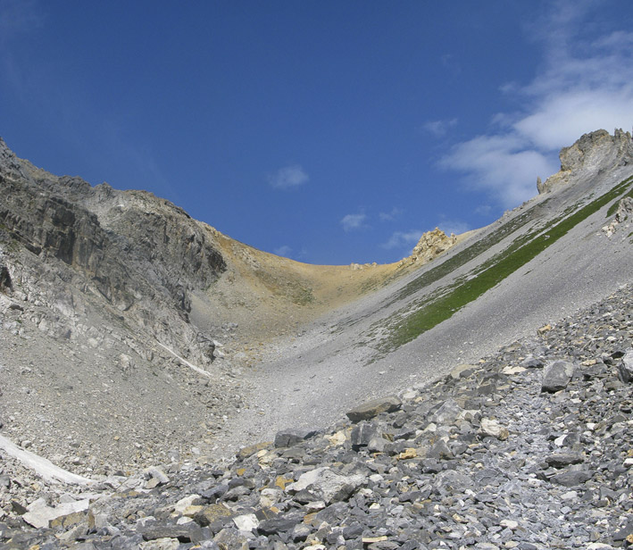 partie haute du col Rouge, versant Chavière