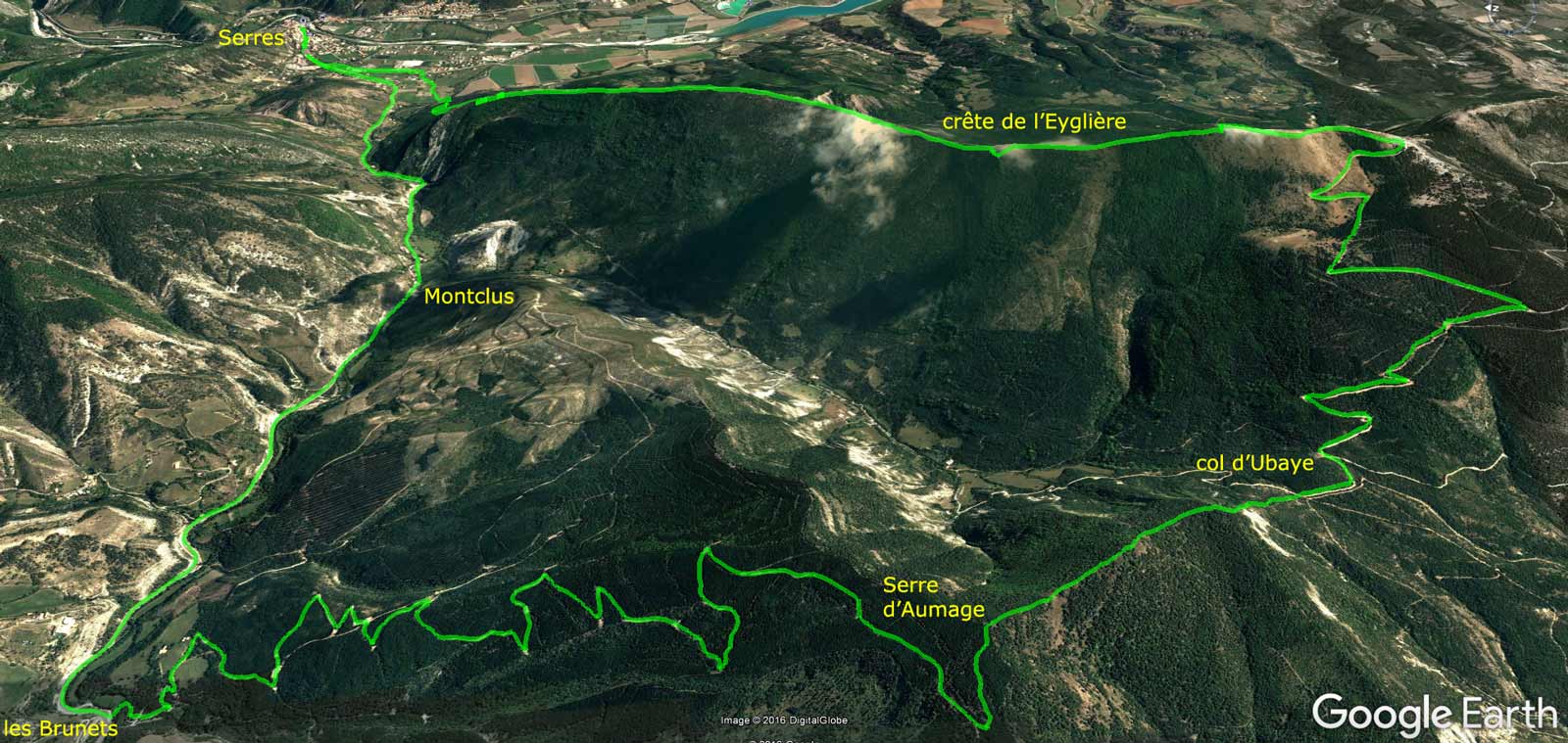 variantes compilées sur Google Earth