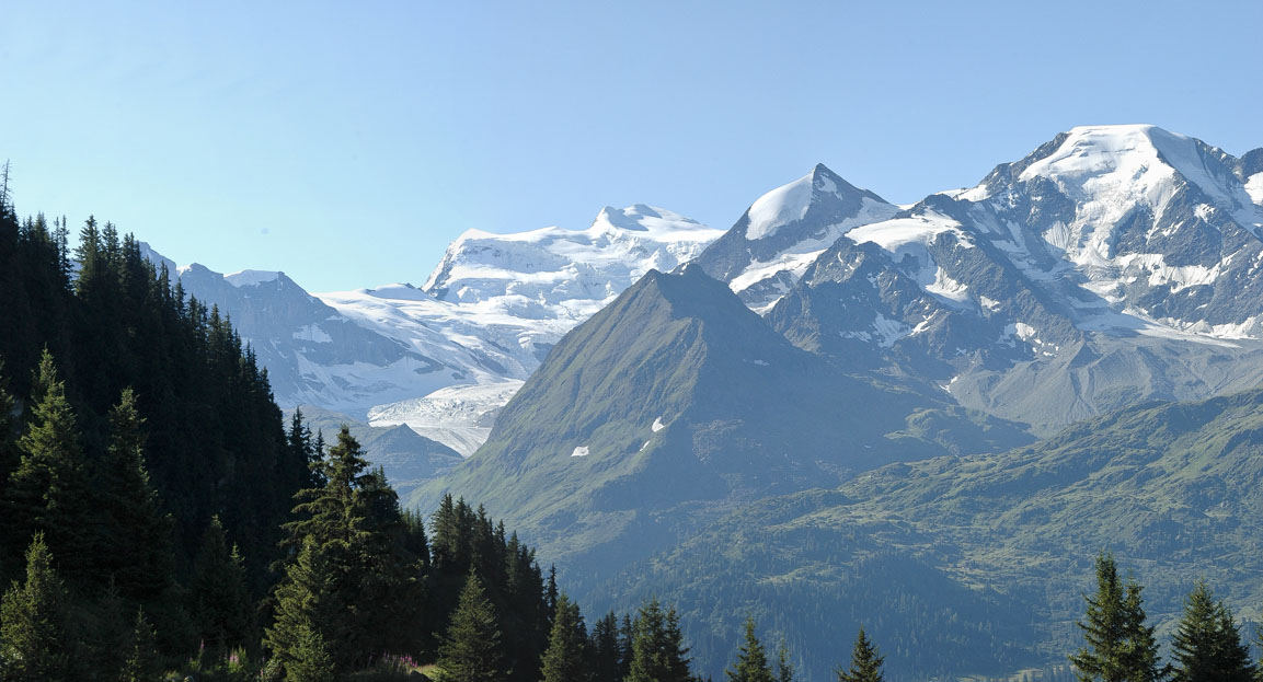 Val de Bagnes : Massif des Combins, Grand Combin, Combin de Corbassière et petit Combin