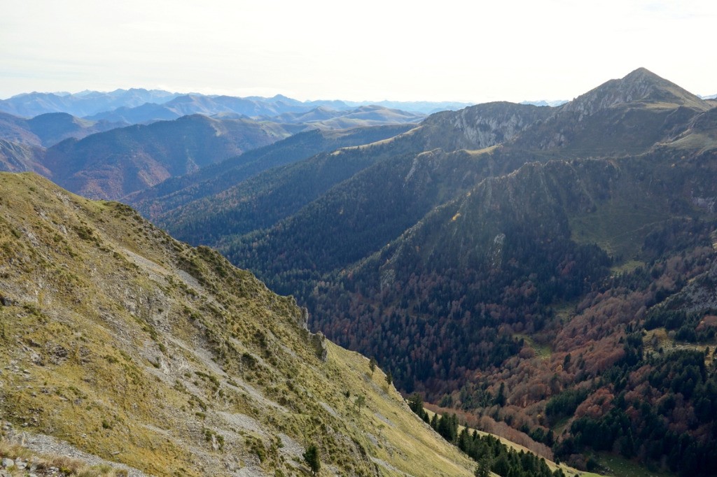 #2 Du sommet de Cap Nestès vers l Du sommet de Cap Nestès vers l'Ariège (Mt Valier, Maubermé, etc...) et la Montagne d'Areng, à droite.