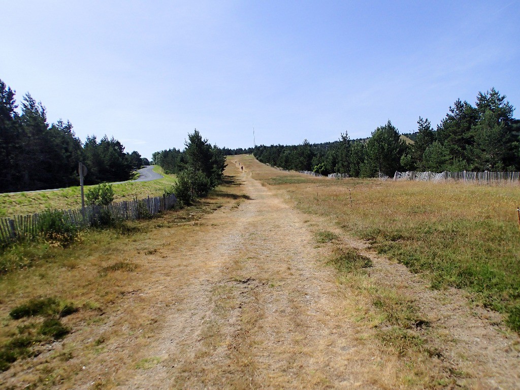 Le GR70 est un instant parallèle à la route du col de Finiels. 