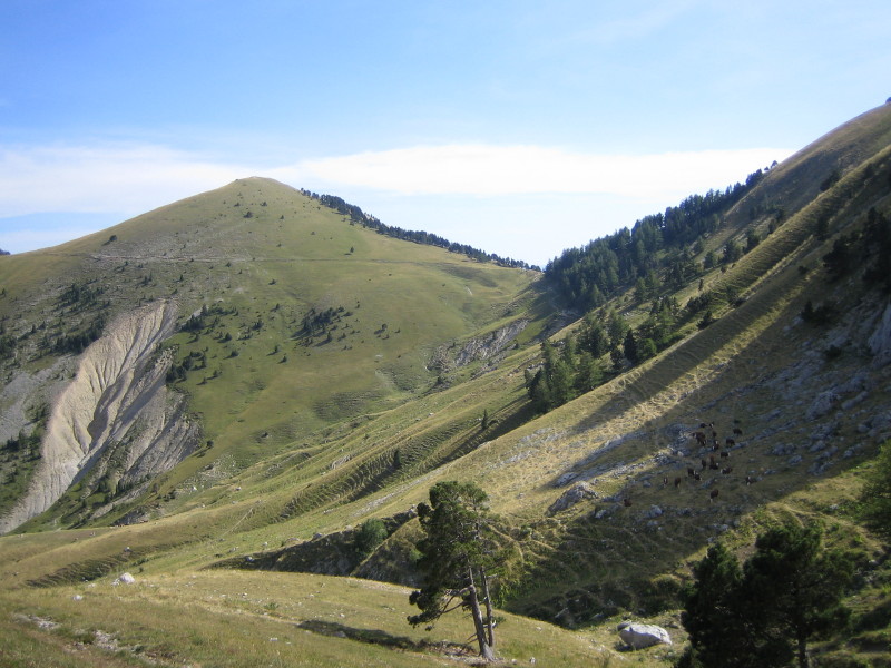Col de Plate Contier : Le Col de Lauteret au fond vu après la traversée