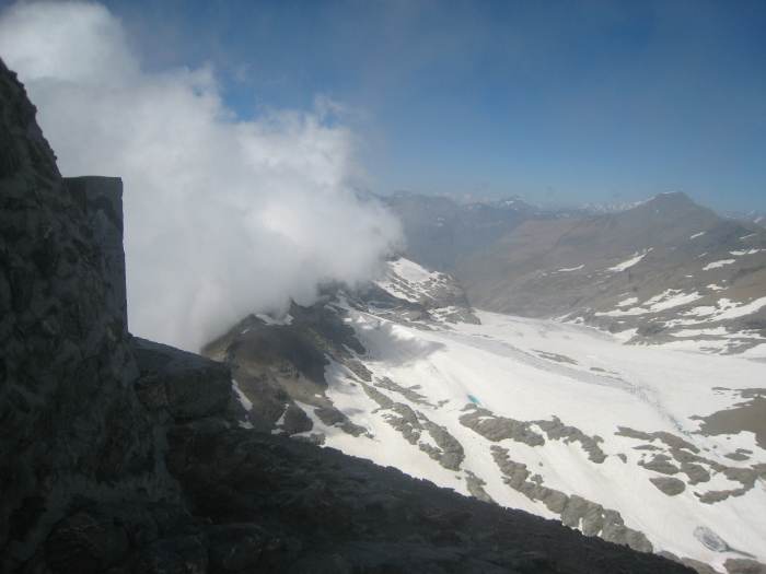 Depuis le sommet : Vue sur l'itinéraire Col de Novalèse > Sommet