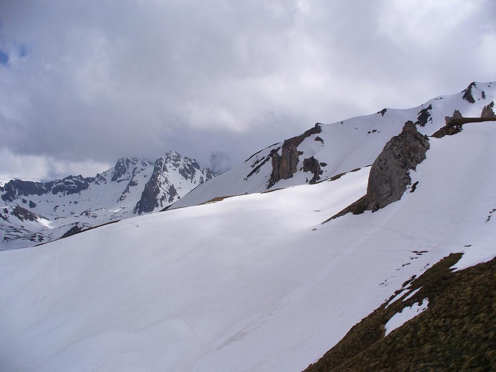 Col de la Platta : Champ de neige final pour l'arrivée au col