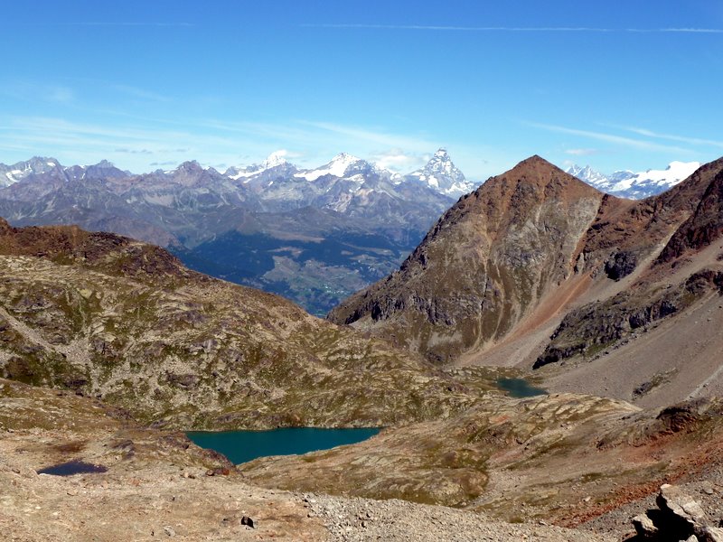 Cols des Laures : La vue sur les Alpes Valaisannes depuis le col des Laures