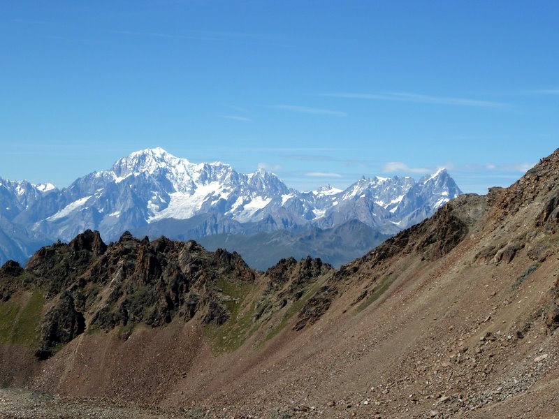 Col d'Arbolle : Au col le Mt Blanc se dévoile