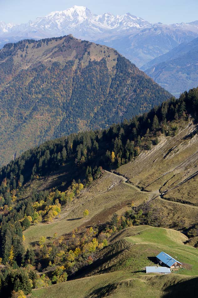Drison et Mont-Blanc : vu de l'arête de Chaurionde