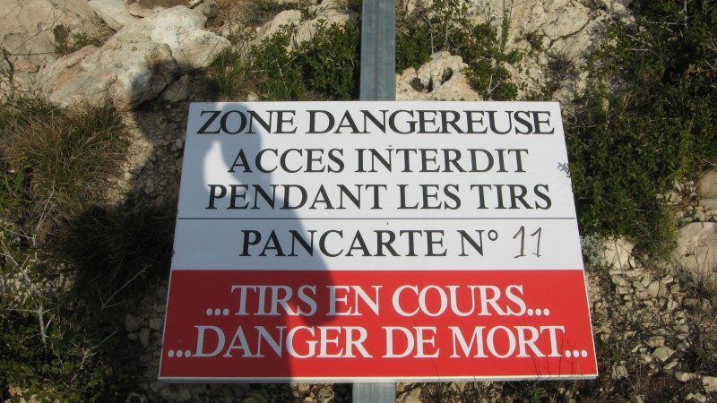 Mont Carpiagne : En limite d'une zone de tir de l'armée (!)
